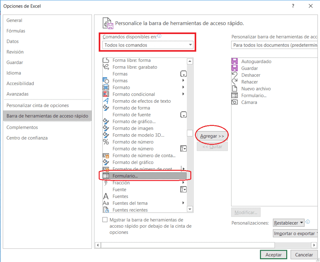 Como crear un formulario en Excel sin macros