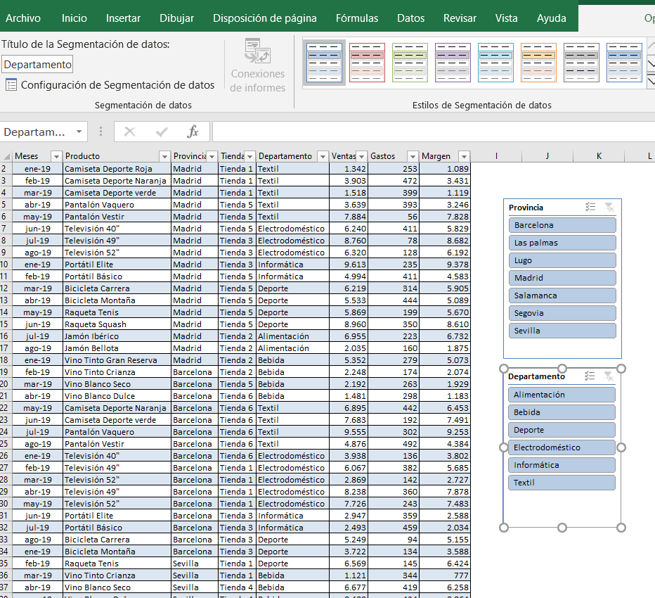 Ventajas de trabajar con tablas en Excel