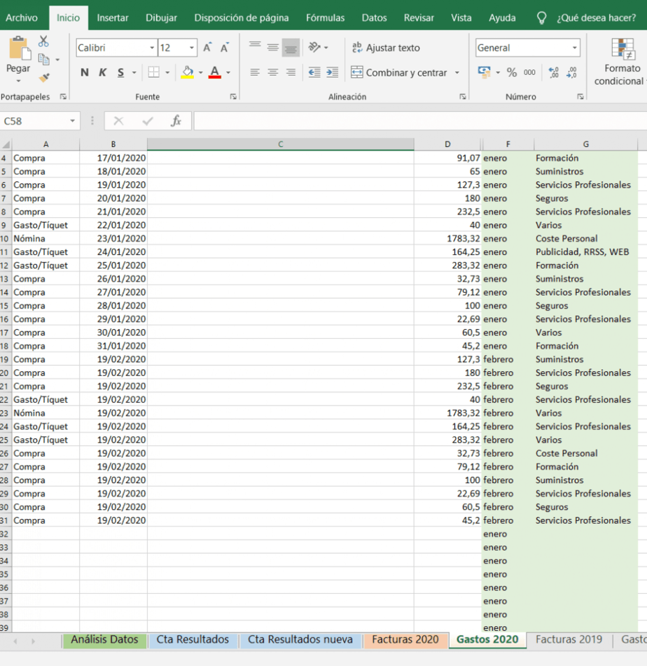 Cómo crear una cuenta de resultados en Excel
