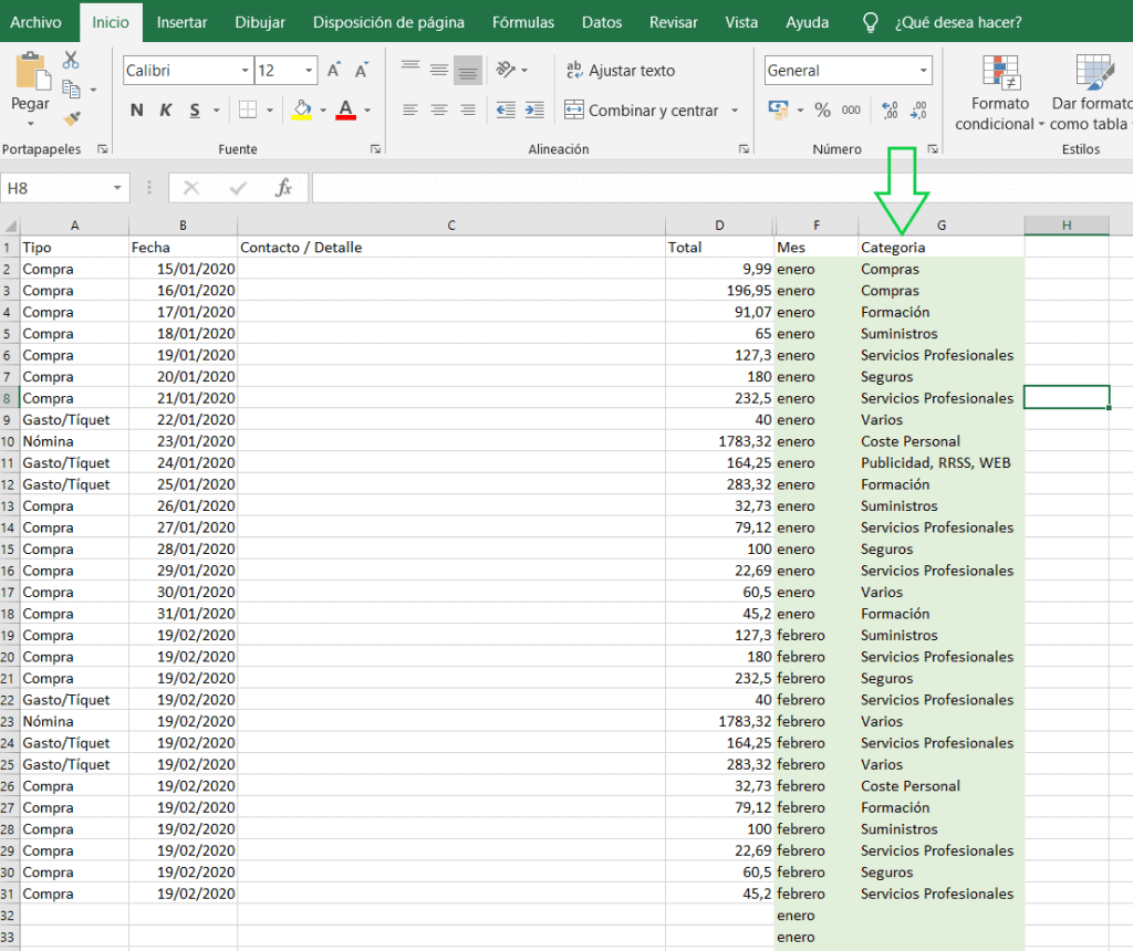 cómo crear una cuenta de resultados en excel