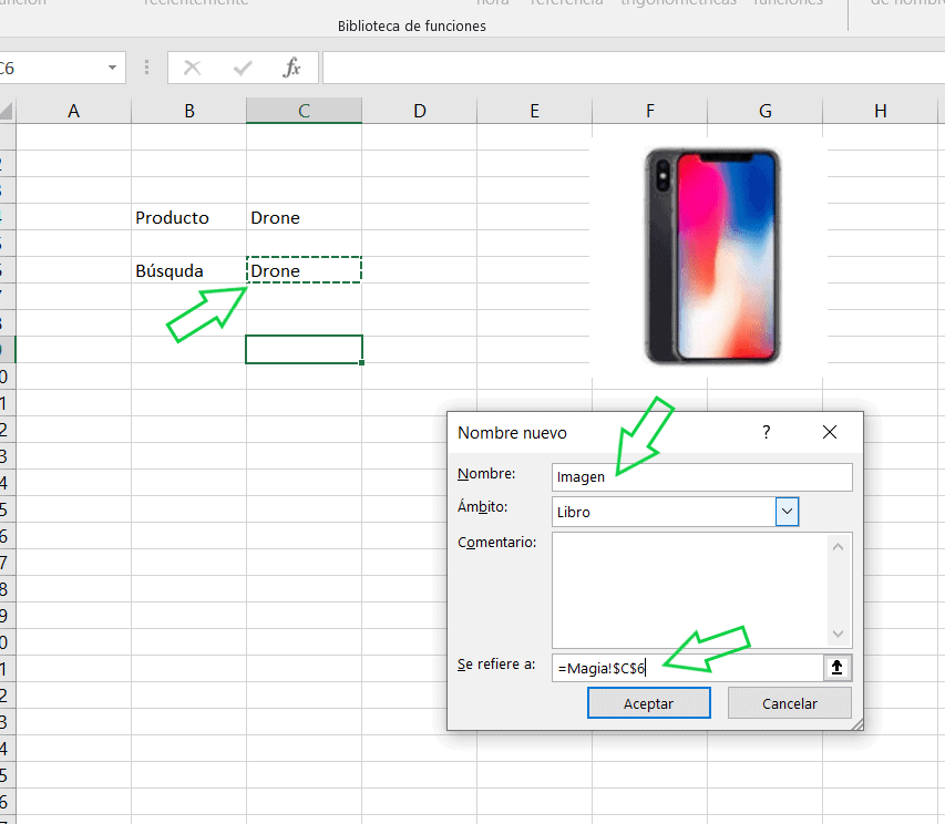 búsquedas con imágenes en excel