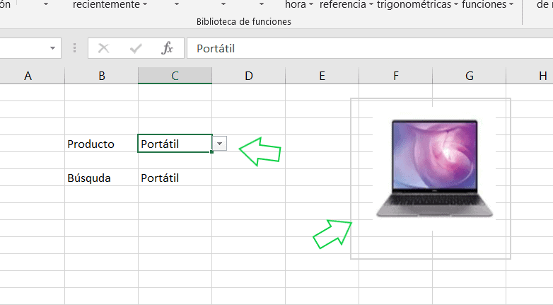 búsquedas con imágenes en excel