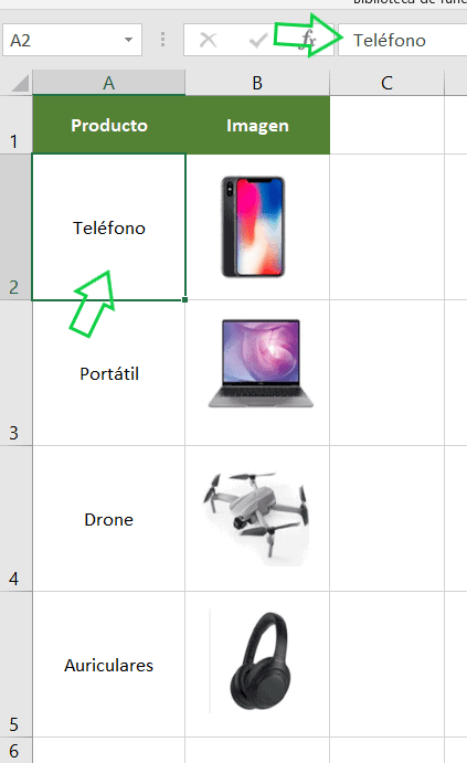 búsquedas con imágenes en Excel