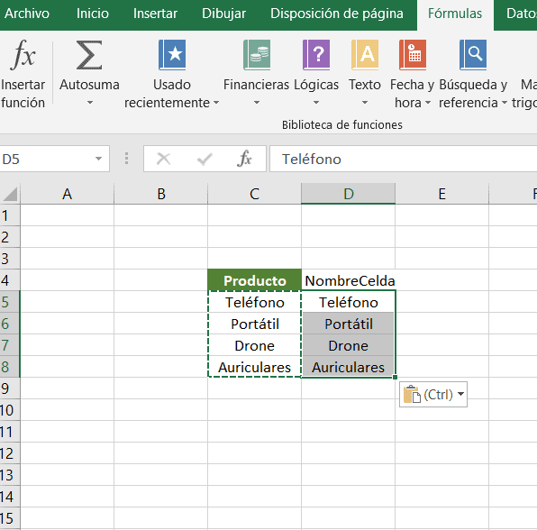 búsquedas con imágenes en Excel