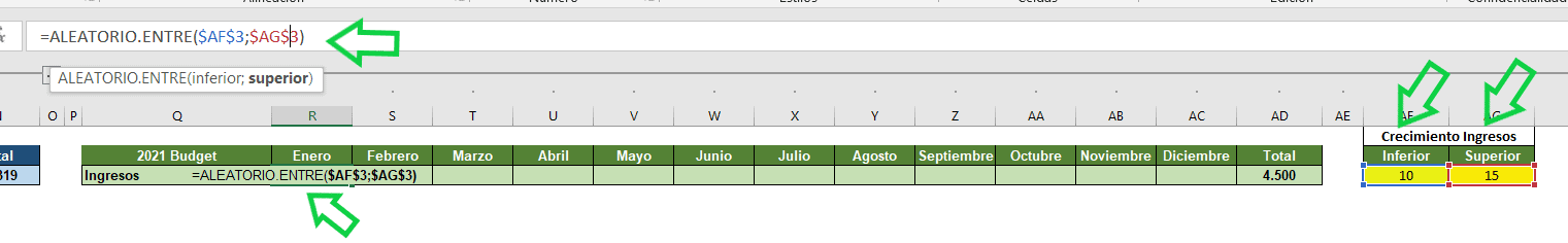 cómo crear objetivos económicos en excel