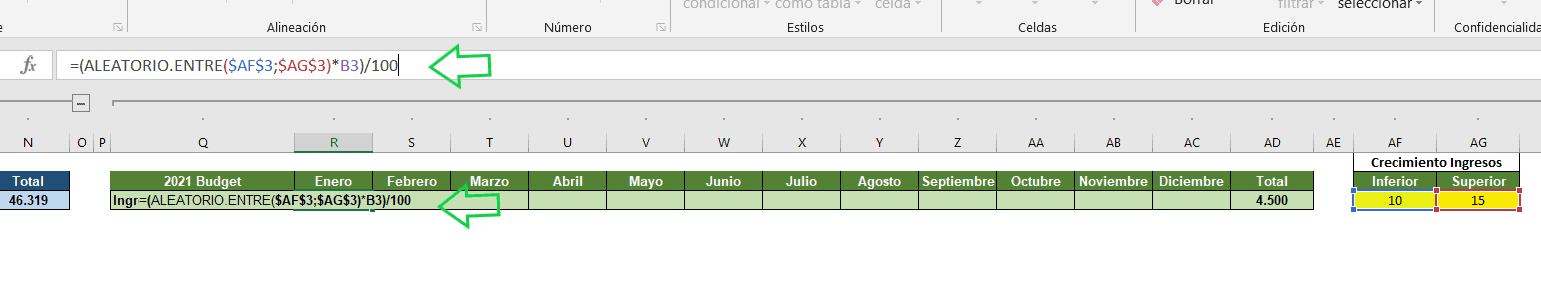 cómo crear objetivos económicos en excel