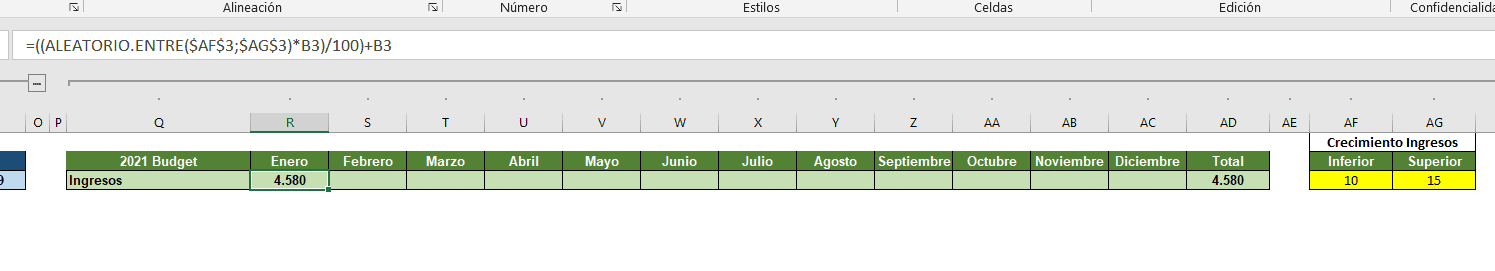 cómo crear objetivos económicos en excel