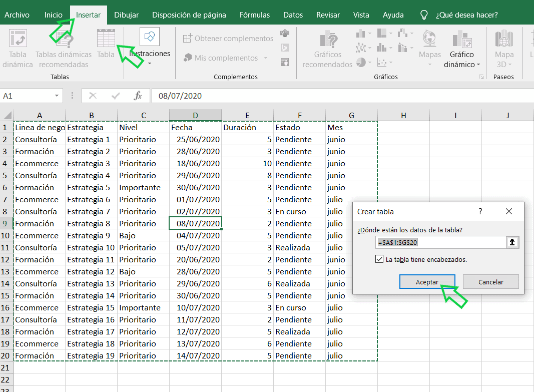Cómo optimizar tus tablas en Excel