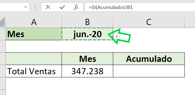 Calcular acumulados dinámicos en Excel