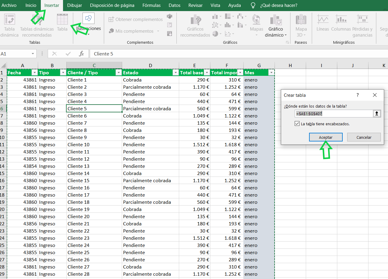 Dashboard Financiero sencillo en Excel