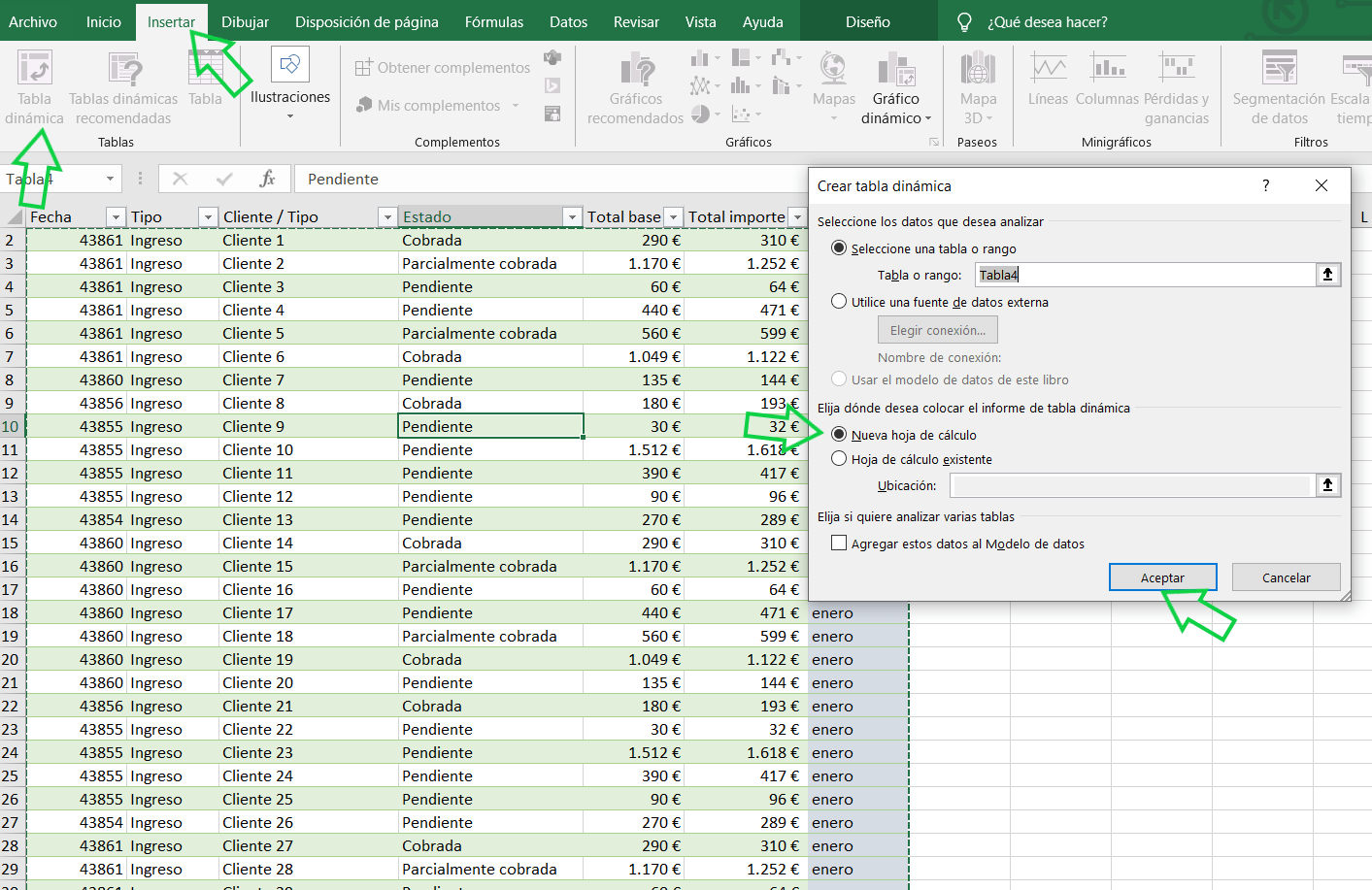 Dashboard Financiero sencillo en Excel
