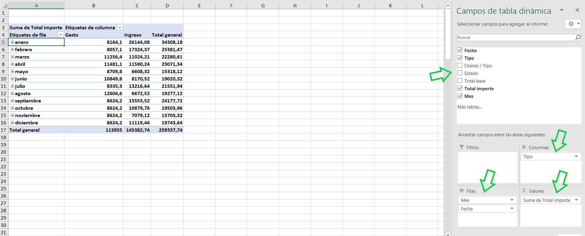Dashboard Financiero sencillo en Excel