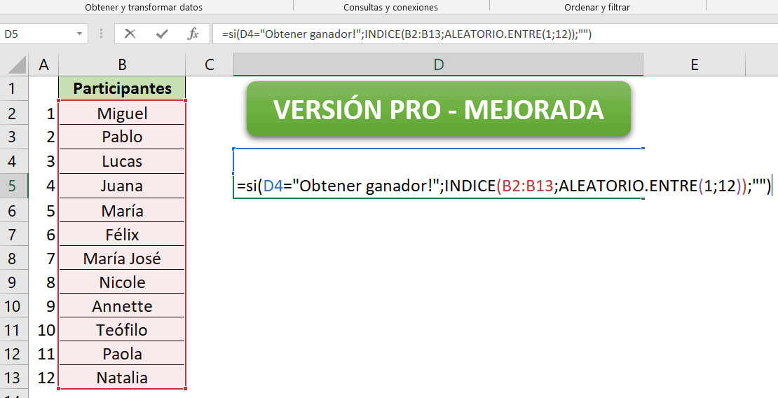 Cómo hacer un SORTEO en Excel